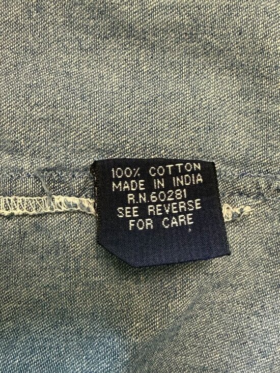 Vintage Cherokee Womens M Denim Button-Up Shirt Long Sleeve Tunic  Blue - Picture 13 of 16